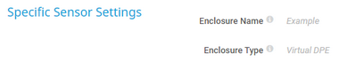Specific Sensor Settings Specific Sensor Settings