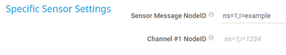 Specific Sensor Settings Specific Sensor Settings