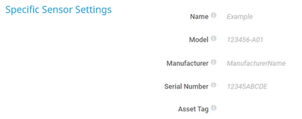 Specific Sensor Settings